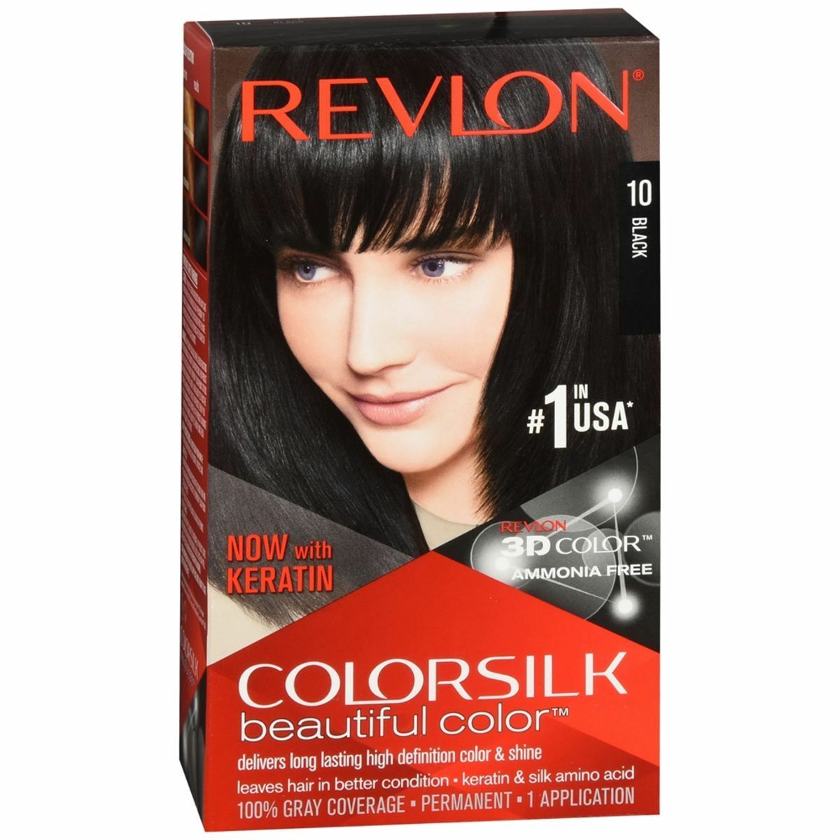 Revlon ColorSilk Beautiful 3D Hair Color – 10 Black – Artsylook